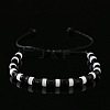 Bohemian Style Natural White and Black Stone Heishi Braided Beaded Bracelets WB1907-3