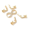 Brass Micro Pave Clear Cubic Zirconia Fold Over Clasps KK-U059-32G-2
