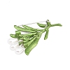 Electroplate Flower Shape Alloy & Imitation Pearl Lapel Pins for Backpack Clothes JEWB-B037-01A-3