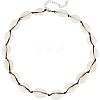 Natural Cowrie Shell Beaded Necklace for Women NJEW-UN0001-40-1