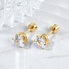 Heart Glass Ear Fake Plugs EJEW-H105-25G-D-2