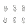 6Pcs 6 Styles 925 Sterling Silver Pave Crystal Rhinestone Charms STER-BC0003-72-1