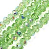Electroplate Transparent Glass Beads Strands EGLA-A046-01B-04-1