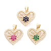 Brass Micro Pave Cubic Zirconia Pendants ZIRC-A019-04G-1