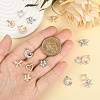 16Pcs 8 Styles Rack Plating Brass Micro Pave Cubic Zirconia Charms ZIRC-YW0001-30-3