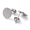 Non-Tarnish 201 Stainless Steel Flat Round Stud Earring Findings STAS-K259-18C-P-2