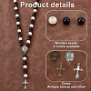   Wood Rosary Beaded Style Necklaces Bracelet Making Kit DIY-PH0021-64-4