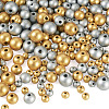 220Pcs Spray Painted Round Natural Schima Wood Beads WOOD-TA0003-03-3