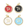 Brass Micro Pave Clear Cubic Zirconia Pendants CU-CBADD0C-06G-1