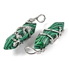 Synthetic Malachite Double Terminal Pointed Pendants G-C144-03P-09-2