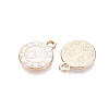 Rack Plating Alloy Enamel Pendants ENAM-N070-01A-01G-03-2