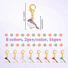 16Pcs 8 Colors Duck Alloy Enamel Pendant Stitch Markers HJEW-NB00045-2