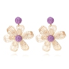 Bohemian Raffia with Linen Stud Dangle Earrings FS-WG91701-05-2