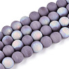 Frosted Opaque Glass Beads Strands GLAA-T032-P10mm-MBB07-1