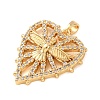 Brass Micro Pave Clear Cubic Zirconia Pendants KK-C264-17C-G-2