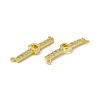 Rack Plating Brass Micro Pave Clear Cubic Zirconia Connector Charms KK-C007-37G-D-3