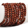 Frosted Natural Red Jasper Beads Strands G-C270-M01-4mm-2