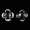 4-Petal Transparent Acrylic Bead Caps FACR-T001-09A-2
