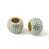 Brass Micro Pave Sky Blue Cubic Zirconia European Beads CU-CBA9CBD-04G-2