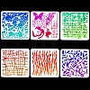 6Pcs 6 Styles PET Hollow Out Drawing Painting Stencils DIY-WH0416-0020-2