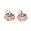 Brass Enamel Charms X-ZIRC-F816-02C-G-1