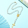 Glass Pearl Rosary Bead Necklaces NJEW-JN04340-2