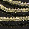 AB Color Plated Faceted Rondelle Glass Beads Strands GLAA-A024A-AB15-1