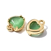 Heart Brass Charms KK-D024-02E-G-2