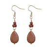 3 Pairs Synthetic Goldstone Dangle Earrings EJEW-JE06601-3