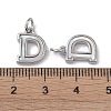 Brass Pave Shell Letter D Charms KK-G497-11P-3