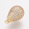 Brass Micro Pave Cubic Zirconia Pendants ZIRC-G123-55G-2