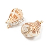 Natural Conch Shell Copper Wire Wrapped Pendants PALLOY-TA00200-2