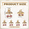 4Pcs Brass Micro Pave Grade AAA Cubic Zirconia Charms ZIRC-LP0001-25-2