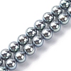 UV Plating Pearlized Glass Pearl Beads Strands GLAA-F128-01A-T23-1