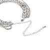 Brass Full Rhinestone Flat Round Tassel Y Necklaces for Women NJEW-M104-01S-02-4