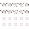 Clear Domed Glass Cabochon Cover and Brass Lever Back Earring Settings for DIY DIY-PH0001-60S-1