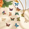 HOBBIESAY 64Pcs 16 Styles Light Gold Alloy Enamel Pendants ENAM-HY0003-12-5