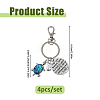4Pcs Shell & Imitated Pearl Acrylic & Alloy Pendants KEYC-FH00103-2
