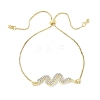 Aloy Rhinestone Slider Bracelets BJEW-H206-02G-1