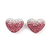 Gradient Color Heart Shaped Polymer Clay Rhinestone Beads CLAY-NH0002-03A-1