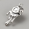 White Series Love Bow Alloy Acrylic Pendant PALLOY-WH0115-01P-14-2