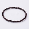 Natural Garnet Beaded Stretch Bracelets BJEW-JB02459-05-7