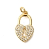 Rack Plating Brass Micro Pave Cubic Zirconia Pendants ZIRC-F142-12E-G-1