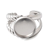 304 Stainless Steel Cuff Ring Components STAS-P454-01C-P-2
