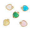 5Pcs 5 Colors Heart Brass Charms KK-TADJ0001-13-2