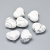 Natural Howlite Heart Palm Stone G-F637-11J-1