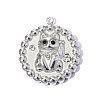 304 Stainless Steel with Jet Rhinestone Pendants RB-OY001-04P-01-1