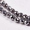 Electroplate Non-magnetic Synthetic Hematite Beads Strands X-G-J169B-3mm-02-3