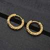 Ion Plating(IP) 304 Stainless Steel Grooved Hoop Earrings EJEW-M218-01A-G-2