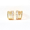 Brass Micro Pave Clear Cubic Zirconia Cuff Earrings EJEW-F370-29G-5